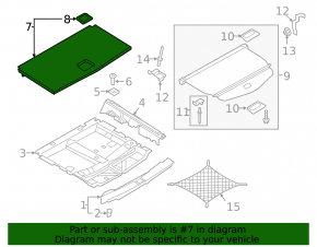 Audi Q7 16-19 trunk floor black