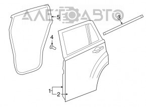 Jeep Compass 11-16 rear left door seal