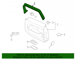 Frame right tailgate Mini Cooper Clubman R55 07-14 black, scratches