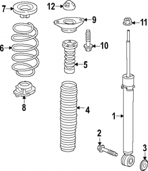 Rear shock absorber left Honda CRV 23- HEV FWD