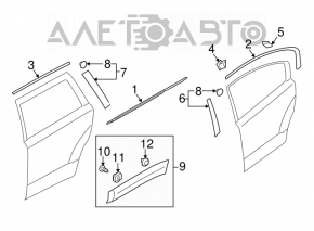 Subaru Outback 10-14 front rear left side door trim