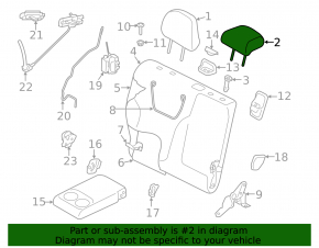 Subaru Forester 19-24 SK rear center headrest, gray cloth, for cleaning