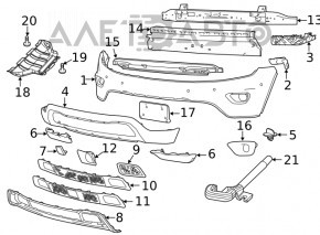 Fog light frame under the right trim for Jeep Grand Cherokee WK2 17-21