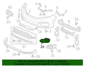 Left bumper grille for Honda Fit 2018-2015, with fog lamps