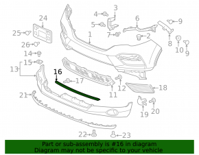 Honda Pilot 16-18 chrome front bumper molding