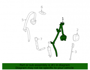 Rear right seat belt with squib for Lexus RX350 RX450h 10-14, gray, worn, needs cleaning