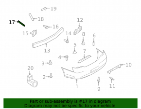 Rear bumper mount left Infiniti G25 G35 G37 4d 07-13