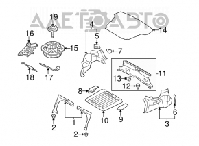 Left arch trim for Hyundai Sonata 11-14, black, without cap