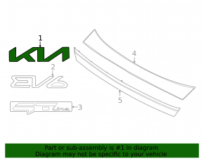 Kia EV6 22-24 tailgate emblem