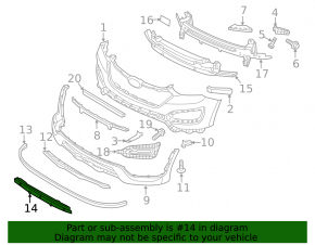 Lower grille front bumper Hyundai Santa FE Sport 13-16 prerest USA