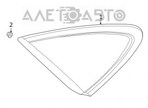 Rear left solid glass vent Hyundai Sonata 20-22 petrol