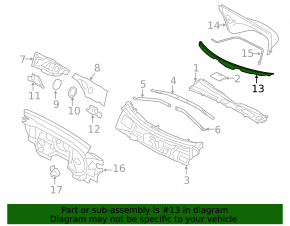 Windscreen wiper grille plastic Audi Q5 8R 09-17 top