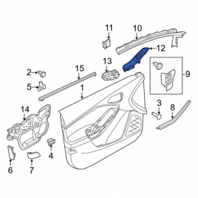Overlay control window front right Ford Focus mk3 11-18 structure