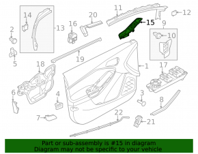 Overlay control window front right Ford Focus mk3 11-18 structure