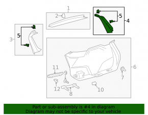 Left tailgate trim for Lincoln MKC 15-19, black, scratched