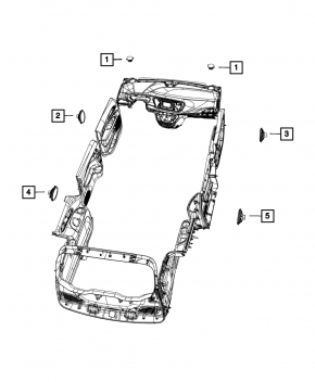 Speaker door front left Chrysler 200 15-17 torn fabric