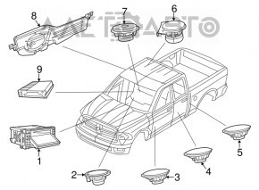 Speaker door front left Chrysler 200 15-17 torn fabric
