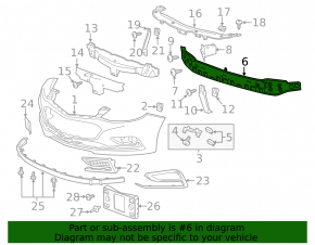Front bumper reinforcement Chevrolet Cruze 16-