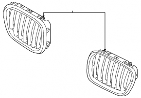 Radiator grill nostril left BMW X5 E70 07-13