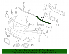 Front bumper bracket upper Toyota Camry v40 10-11