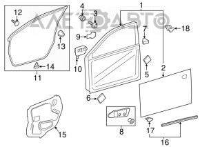 Lexus ES300h ES350 Front Left Door Seal 13-18