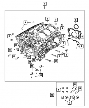 Bare cylinder block for Dodge Challenger 11-15 3.6 ERB for boring