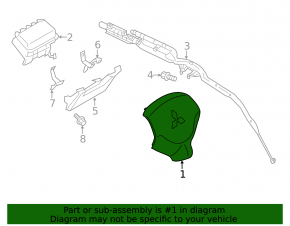 Mitsubishi Outlander 2016-2020 driver's steering wheel airbag, blown, broken bracket
