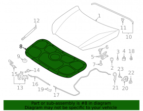 Hyundai Palisade 20-25 Hood Insulation