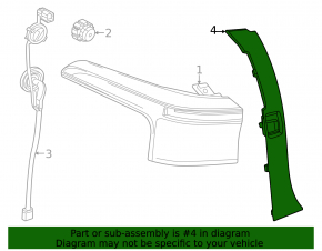 Toyota bZ4X 22-26 rear right outer fender light trim