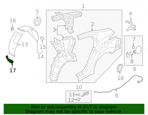Rear right sill mudguard Hyundai Elantra UD 14-16