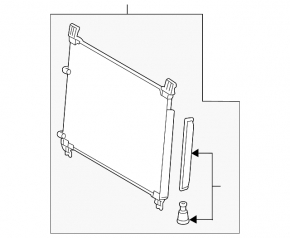 Air conditioner radiator condenser Lexus RX350 16-22