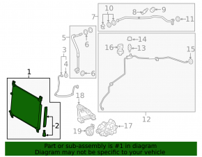 Air conditioner radiator condenser Lexus RX350 16-22