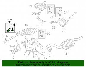Front right muffler bracket Audi A4 B9 17- 2.0T without rubber