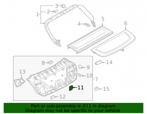 Lower tailgate trim cap for Audi A5 F5 18-25 5D, black