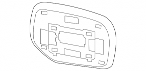 Left mirror element Subaru Outback 15-17, heated, convex