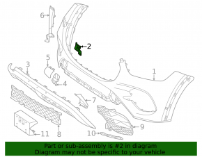 Front bumper mount, left wing, Mercedes W167 GLE 24-26 350 450 450e