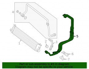 Gearbox cooling pipe left Mercedes C-class W205 300 15-18 double