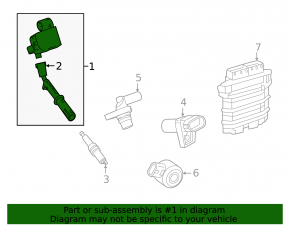 Ignition coil Mercedes W167 GLE 450 20-23 3.0h with straight spark plug