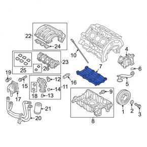Crankshaft bed reinforcement Ford Explorer 11-19 3.5 T35PDED type 2