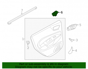 Front right window lift control Ford Fiesta 11-19 black