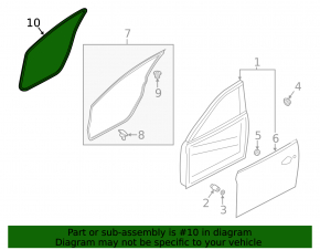 Front left door seal for Mazda 6 14-17