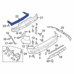 Rear bumper reinforcement Ford Ecosport 18-22