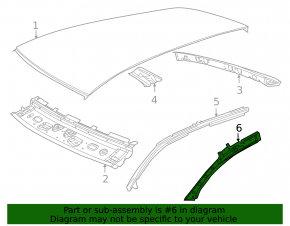 Roof pillar front right VW Jetta 11-14 USA