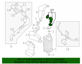 Air pipe left Hyundai Sonata 15-19 1.6T outlet