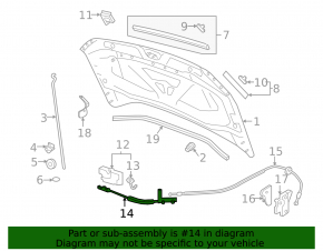 VW Taos 22-25 hood release cable