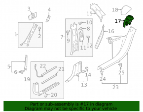 Rear pillar trim right under the belt Volvo XC60 18-23 black