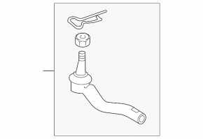Right steering tip for Lexus LS 07-17 RWD