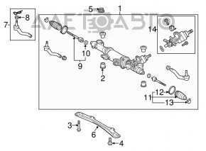 Right steering tip for Lexus LS 07-17 RWD