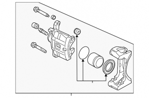Front right caliper assembly for Mitsubishi Lancer 10-17 AWD