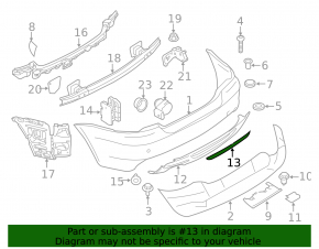 Rear bumper cover for BMW 1 E82 08-13 with performance package
